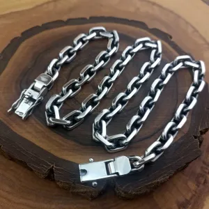 Серебряная большая цепочка Якорная, полновесная. Срібний ланцюг Якір