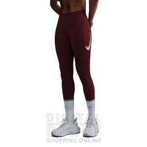 Лосини Nike жіночі кольору бордо Nike Fast 7/8