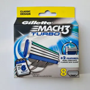 8 шт Gillette Mach3 Turbo Classic Німеччина (оригінал) змінні касети, картриджі
