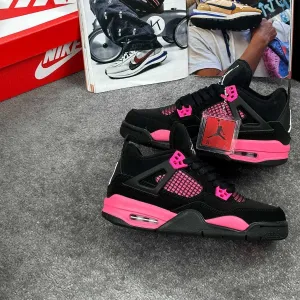 Женские кроссовки Nike Jordan 4 "Black Pink" Размеры 36-41