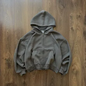 Зіп Худі Racer Graphite Широке Oversize Distressed Худи Оверсайз Russell Y2K SK8 Сіре Широкого Крою YZY ERD Baggy Crop Кропнуте Yeezy
