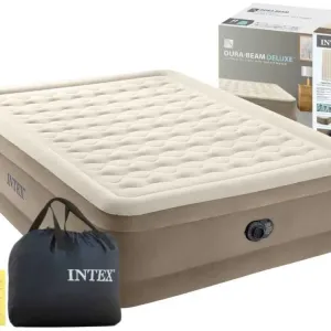 Надувная кровать матрас Intex Интекс 64428 электронасос 152х203х46см