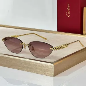 Жіночі сонцезахисні окуляри Cartier  золота оправа