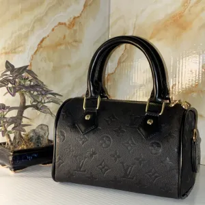 Сумка Louis Vuitton Nano Speedy (Чорна / Monogram Empreinte) / луі вітон
