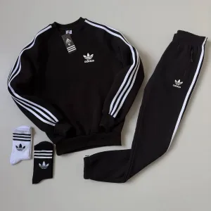 Чоловічий зимовий спортивний костюм адідас Adidas [XS-3XL] + шкарпетки в подарунок!