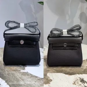 Сумка Hermes Herbag Mini чорна, графітова люкс