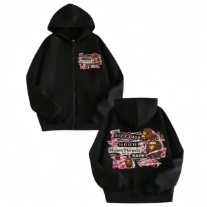 Зип худи Maison Margiela paris x Bape Logo унисекс коллоборация мейсон марджела  и бейп черные Кофта толстовка лонгслив