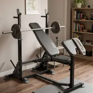 Лавка для жиму штанги гантель зі стійками та партою Скотта Kaban | складна лава з приставкою скотта | Скамья жима под штангу + стойки | Тренажер