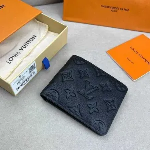 Кожаный черный бумажник Louis Vuitton кошелек Луи Виттон k415