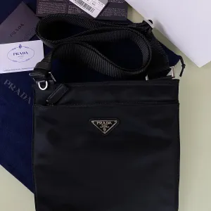 Prada Lampo Nylon Shoulder Bag Nero