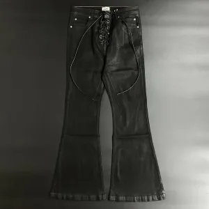 Mijko jeans flared black black джинси чорні кльош  восковані waxed S M L XL