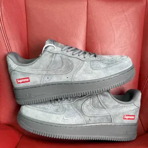 (ОПЛАТА ПІСЛЯ ОГЛЯДУ)Nike Air Force 1 Low x Supreme Grey Найк Аір Форс 1 Лоу х Супрім Сірі