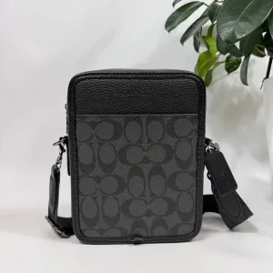 Сумка Coach чоловіча через плече | Барсетка месенджер Coach чорна | Сумка через плече Коач чорна чоловіча / Барсетка Коач