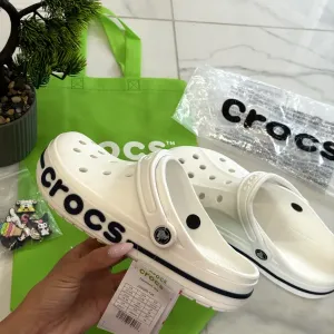 Оригінальні крокси Crocs Bayaband Clog White | білі крокси  | 39-40 | джибітси для кроксів | m7 | сабо | крокс баябанг | білі шльопанці