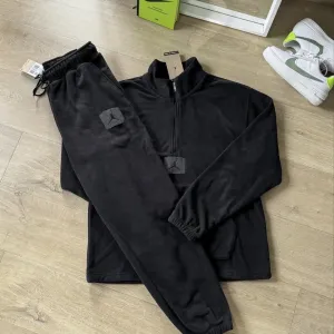 Костюм Nike Jordan Flight Polar Fleece Black Теплый Флис Штаны Худи