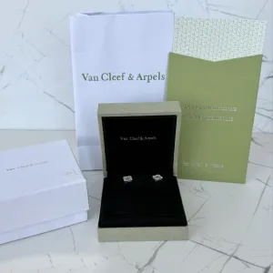 Сережки Van Cleef & Arpels, срібло 999 проби гіпоалергенні, не темніють, серьги ван клиф, кульчики, гвоздики, пусети, пусеты, серебро