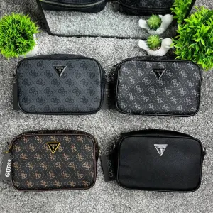 Сумка Guess Vezzola Smart чоловіча шкіряна барсетка Гесс Везола Смарт шкіряна барсетка коричнева | Сумка Гуес черная мужская кожаная барсетка Guess