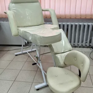 Крісло кушетка 240 для педикюру та косметології  ГАРАНТІЯ беж та білий