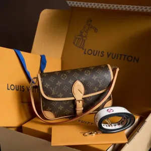 Сумка Louis Vuitton Diane повний комплект бутика премиум версия люкс сегмент натуральна шкіра і канва сумка жіноча