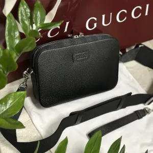 Сумка гучі гуччи gucci чоловіча мужская чорна шкіряна