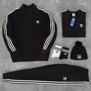 Чоловічий зимовий спортивний костюм адідас на флісі набір [4в1] Adidas [xs-3xl] + шкарпетки в подарунок!