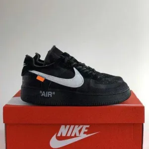 Мужские кроссовки Nike Air Force 1 Low Off-White Black. 40-45