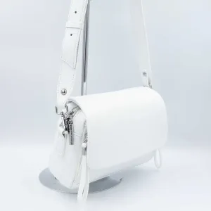 Сумка жіноча шкіряна Polina & Eiterou C1123 White Сумка женская кожаная белая черная