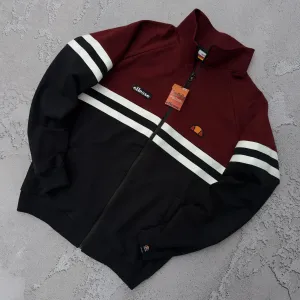 Кофта Олімпійка Ellesse бордова чоловіча | Олимпийка ретро мужская Еллис бордо - черная