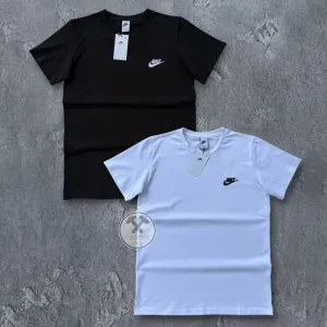 Футболка Nike вишивка чорна, біла чоловіча, Найк