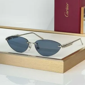 Сонцезахисні окуляри Cartier CT0543S фотохромні безободкові 55-15-140 лінзи синього кольору