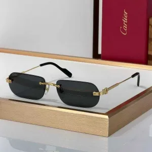 Чоловічі сонцезахисні окуляри Cartier CT0577S в золотій оправі