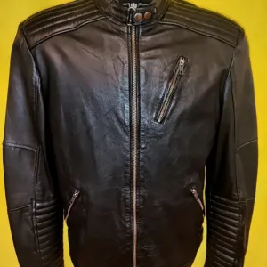 Куртка кожаная, натуральная кожа,пилот Jack & Jones Германия, р.L, 50-52
