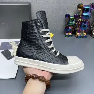 Нові Кеди Rick Owens Ramones High Python Black White/size 40-44/Преміум якість!