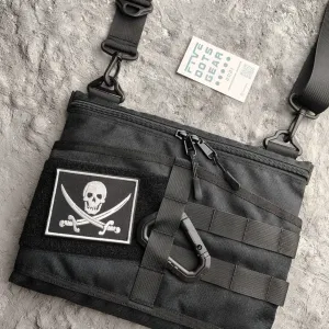 Сумка через плече з липучкою для патчів cordura кросбоді полем панелью шевронов velcro пласка  на плечо urban tactical городская тактическая унісекс