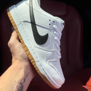 (БЕЗ ПЕРЕДОПЛАТИ) Nike SB Dunk Low White Gum найк данк білі шкіряні кросівки кеди з коричневою підошвою