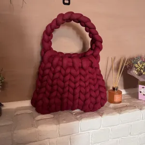 Сумка из пряжи Машмелоу , ручкая работа