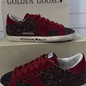 кеди кросівки жіночі ggdb golden goose superstar бордові голден гус   шкіряні