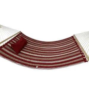 Гамак із планкою Siesta Red XXL 200х150 WCG Стьобана тканина + подушка