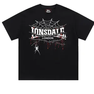 Футболки Lonsdale London spider Fight Logo черные лонсдей Новинки