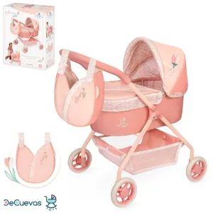 Детская коляска для кукол DeCuevas 86074 Tulipe с сумочкой и корзинкой
