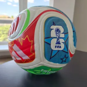 Мяч футбольний adidas Trionda World Cup 2026, термошов, 5 та 4 розміри з посиленим покриттям РОЗПРОДАЖ