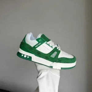 Кросівки Louis Vuitton Trainer Sneaker White/Green premium u2 | Кроссовки жіночі чоловічі