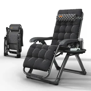 Крісло шезлонг Zero Gravity WCG S14-PP Louis з полотном із шаховим візерунком + чорний матрац