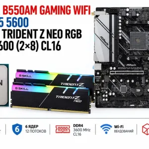 Ігровий комплект ASRock B550AM Gaming WiFi / Ryzen 5 5600 / G.Skill Trident Z Neo RGB 16GB DDR4 3600 CL16