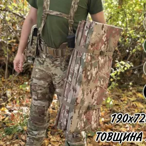 Спальний каремат складний військовий мультикам піксель карімат каримат розкладний гармошка олива чорний койот туристичний матрац