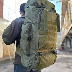 Військовий тактичний рюкзак водонепроникний рюкзак 70-80л Чорний та Олива Туристичний рюкзак Баул рюкзак ЗСУ Армійський рюкзак з роширенням‼️