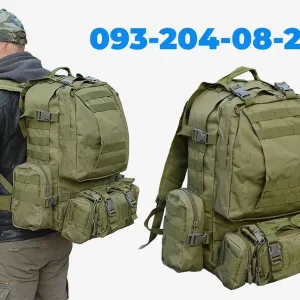 Рюкзак тактичний 60L Тактичний рюкзак Туристичний рюкзак та підсумки Олива та Чорний Військовий рюкзак з підсумками ЗСУ Армійський рюкзак‼️