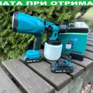 Фарбопульт акумуляторний, розпилювач фарби‼️ Краскопульт 2️⃣АКБ. Фарборозпилювач, фарбопульт електричний, пульверизатор акумуляторний Макіта