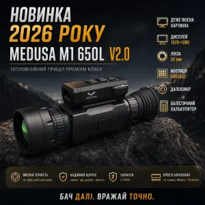 Новинка 2026, тепловізорний приціл Falkon Medusa M1 650l V2.0. Теплоприцел,тепловізор,тепловизор,тепловизорный прицел