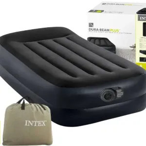 Надувная кровать Intex 64122 со встроенным электро насосом 99х191х42см